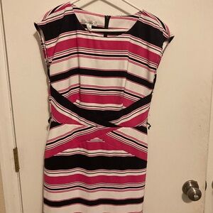 Day work dress in pink and black